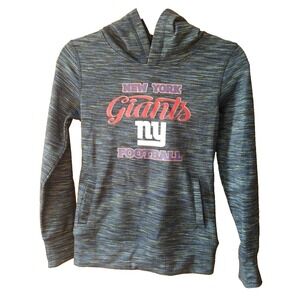 NFL New York Giants Girl's 10/12 Hooded Blue Black Soft Pullover Sweatshirt NWT